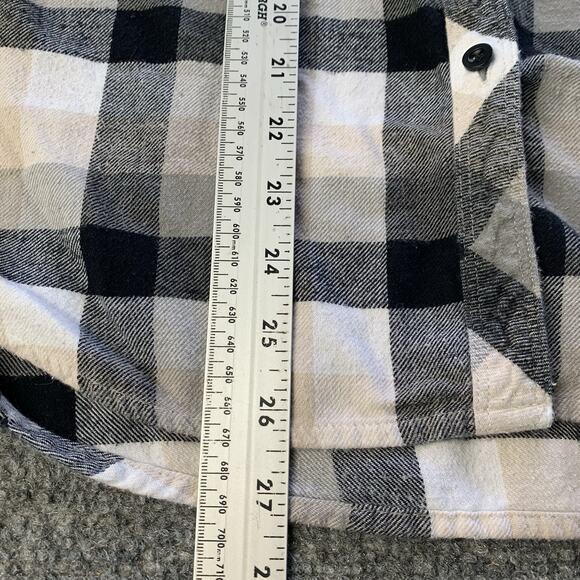 Volcom Flannel Shirt Women’s Small Black Beige White Check Plaid “Thin Layer” - Picture 10 of 15